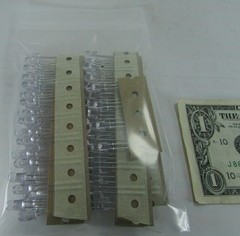 100 Clear Lens Red Orange 5MM Diameter LEDs QLMP-EL83-VWRDD 2 Conductor Solder