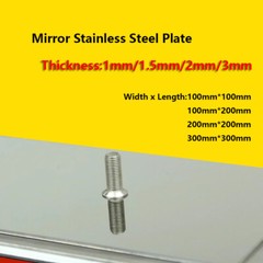 201 Stainless 8K Steel Mirror Polished Plate Sheet Thickness 1mm/1.5mm/2mm/3mm