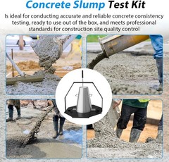 Concrete Slump Cone Test Kit, Heavy-Duty Slump Cone 12”L x 8”W Standard Size