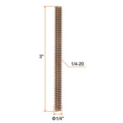 12pcs 1/4″-20 Full Threaded All Thread Rod Bar Studs 3″ Length