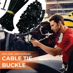 Nylon Universal Cable Tie Buckle, Heavy Duty Self-Locking Nylon Zip Ties Holder