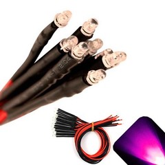 20 x Pre wired 9v 3mm Pink LEDs Prewired 9 volt DC LED Light RC Prop Boat 8v 7v