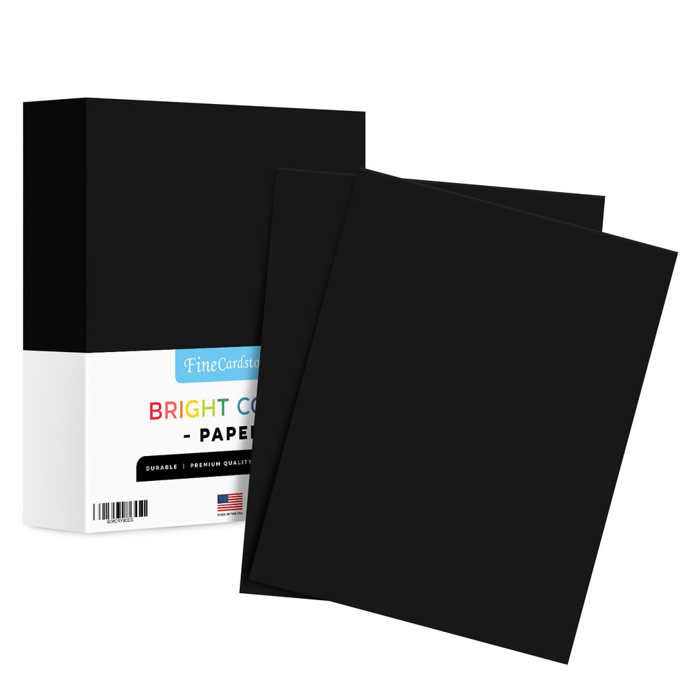 Eclipse Black Bright Color Paper, 24lb Bond (90GSM), 8.5 x 11, 500 Sheets