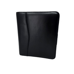 NWOT VTG 1999 Franklin Covey Black Classic Leather Open Binder Planner 7 Ring
