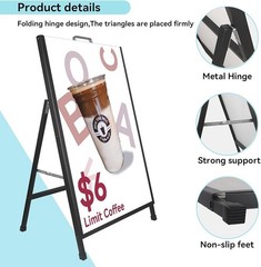 A Frame Sign Heavy-Duty 24×36 Inch Sandwich Board Sidewalk Sign Poster Stand …