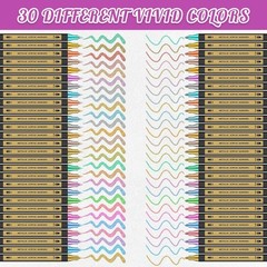 30 Colors Metallic Marker Pens, Dual Tip Acrylic Paint Pens for Scrapbook Black