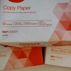 3 PACK Staples Copy Paper 8.5 x 14 in White 92 Bright 1500 Sheets 127035