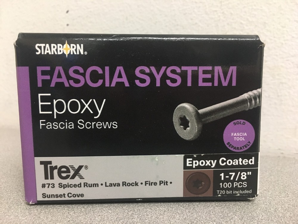 Trex Fascia System Epoxy screws # 73 Spiced Rum-Lava Rock-Fire Pit- 1 ⅞ ” 100PCS