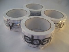 eBay Branded Logo Packing Tape 2″ x 75 Yds 4 Rolls NEW Black & White BOPP Strong