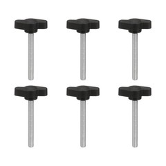 6 Pcs M5 x 45mm Tee Wing Thumb Screws Carbon Steel Mechanical Handle Bolt Screws