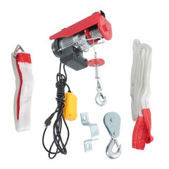 Miniature Electric Hoist 440 LBS Crane Winch with Wired Remote Control 510W 110V