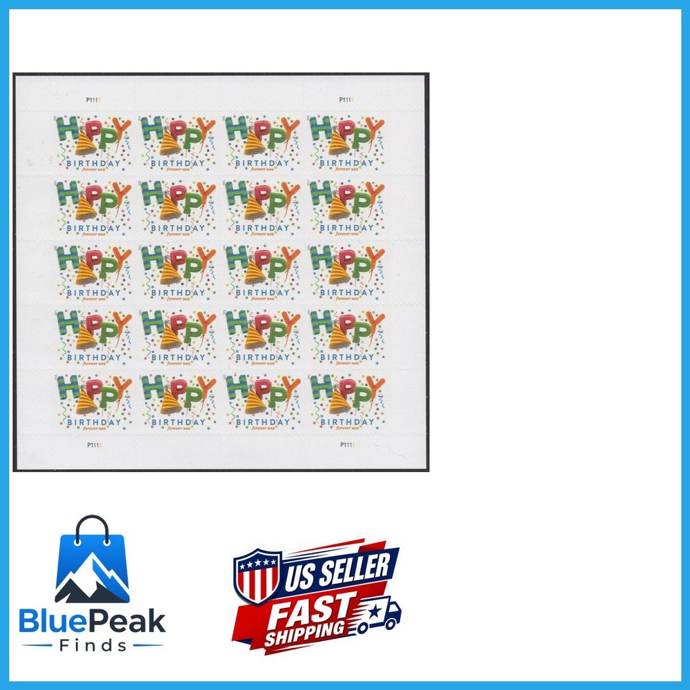 United States Postal Service Happy Birthday Sheet Of 20 Current First Class