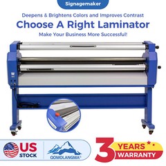 US Stock QOMOLANGMA 110V 55In/63In Wide Roll Cold Laminator Laminating Machine