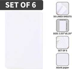 6 Pack 4×6 Blank Memo Note Pads 50 Sheets Small Scratch Pads for Writing