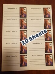 10 Sheets please deliver to address shipping labels (PDT) pen pal, mail