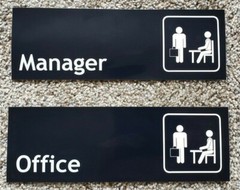 OFFICE or MANAGER Sticker Sign 9×3 inch MADE IN USA *choose one* Door Window