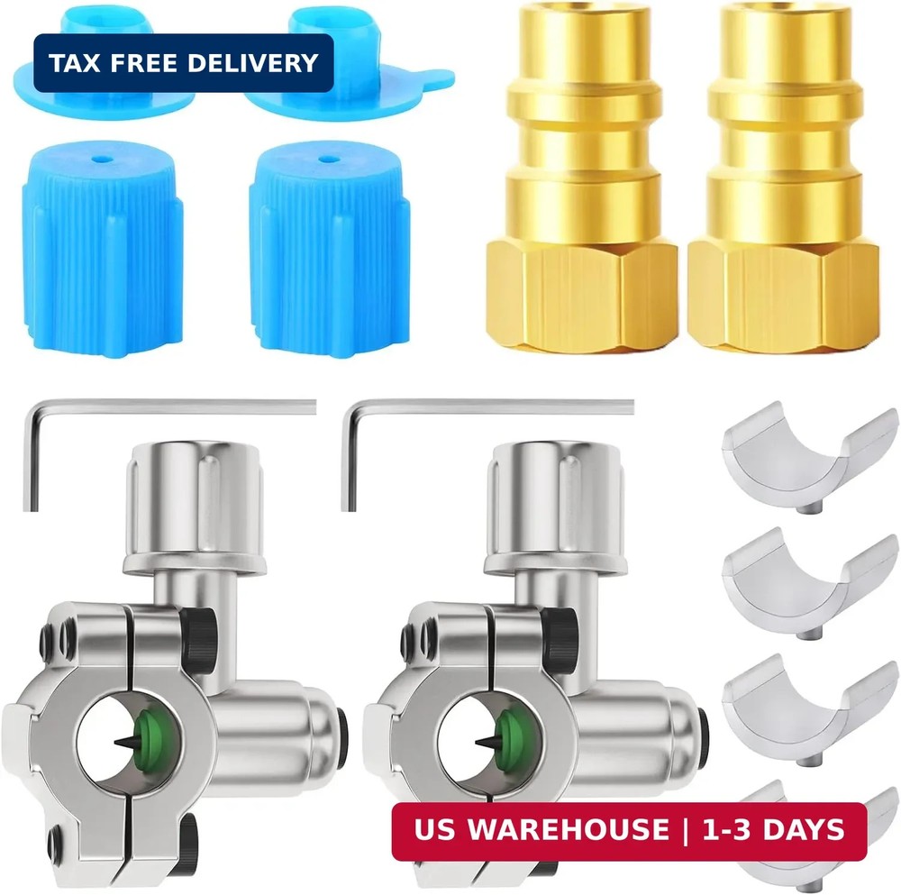 4Pcs BPV-31 Bullet Piercing Valve Kits, Refrigerator Piercing Valve with 7/16″ R