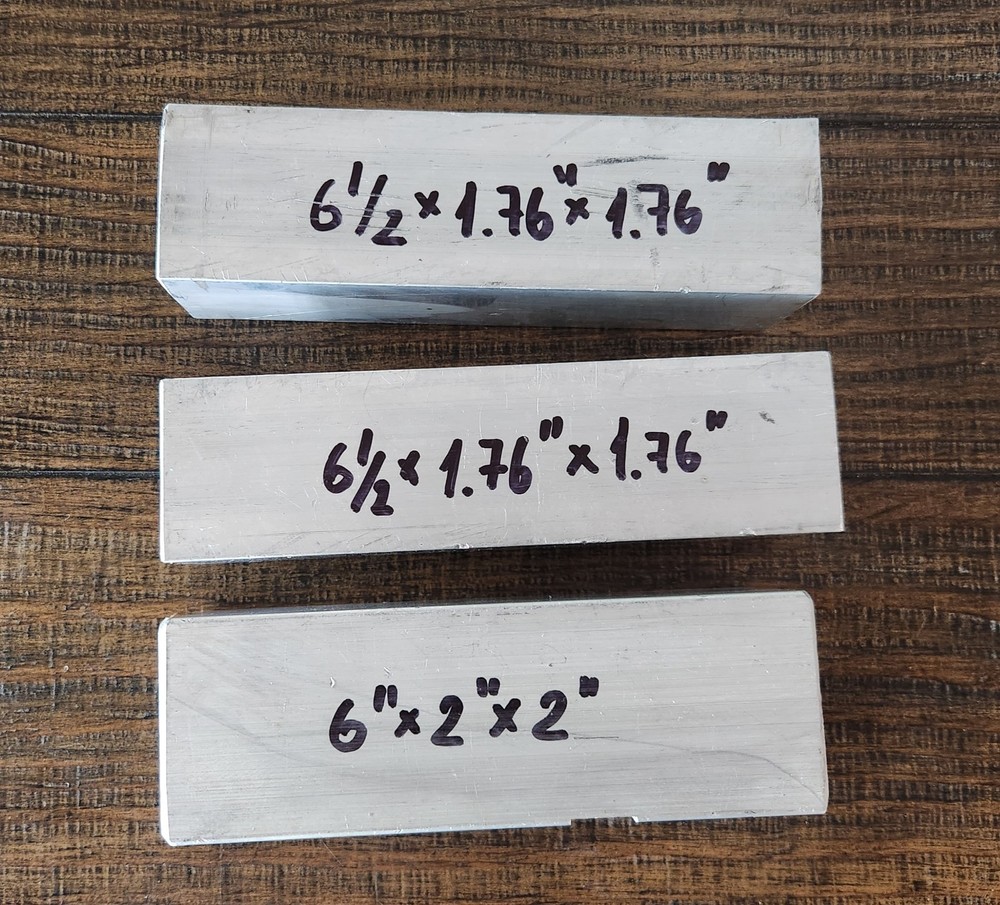 Lot of 3 Aluminum Square Bar Stocks – 6061 T6 Billet Blocks – Machining & DIY…
