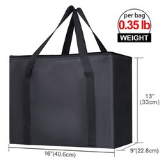Bodaon Insulated Reusable Grocery Bags, X-Large Freezer X-Large, Black+Red