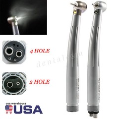 2/4Hole Dental High Speed LED Handpiece Fiber Optic E-generator Push Button USA