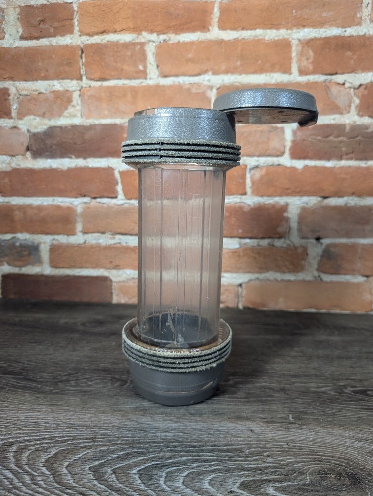Vtg Diebold Mosler Bank Drive Thru Vacuum Tube Pneumatic Carrier Canister Double