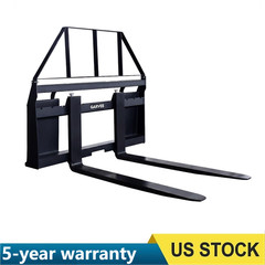 4000 Lbs Universal Skid Steer 45″Pallet Fork Frame Attachment W/48″ Fork Blades