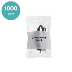 1000 Pcs 4″x 8″ 2 Mil Reclosable Bag Writeable White Block Water-Resistant