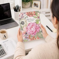 Current Pale Peony Paying Organizer Book 9 x 12 inches, Bill