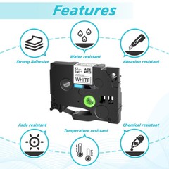 4PK Compatible with Brother PT-D200 TZ231 TZe-231 12mm Black On White Label Tape