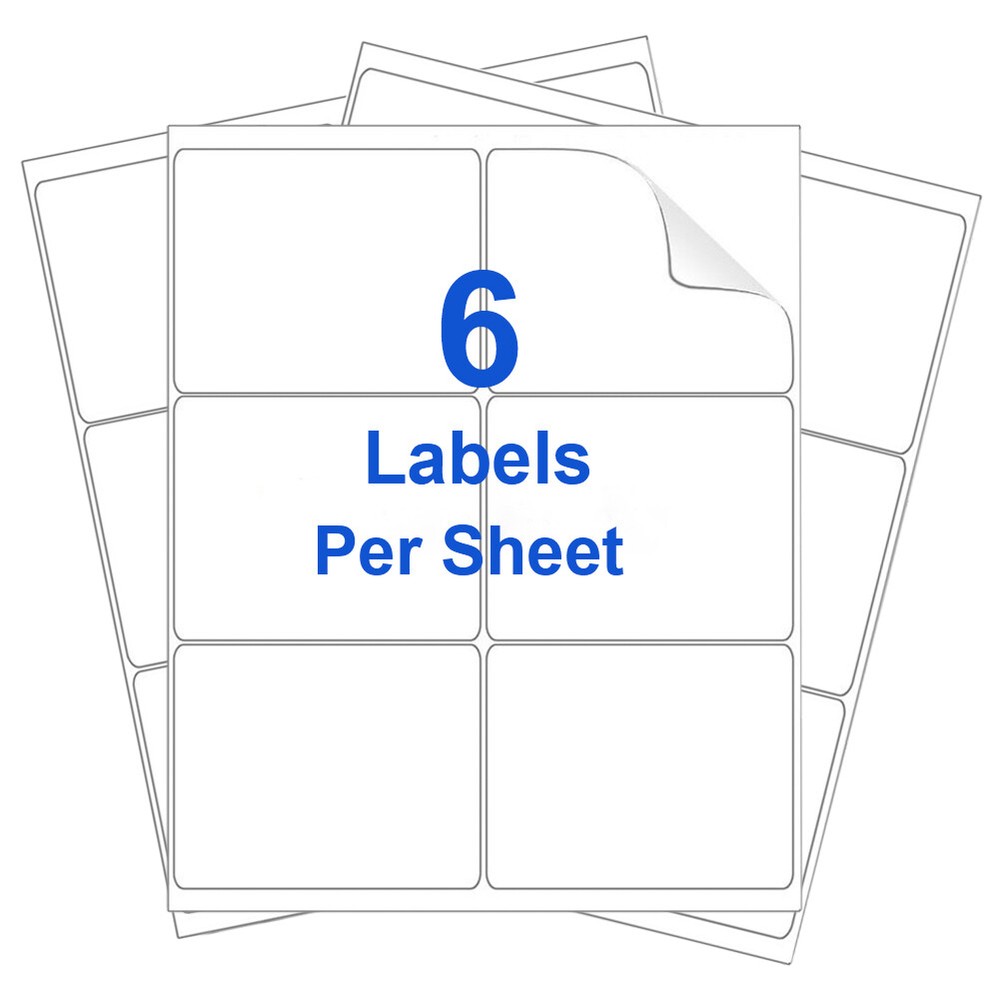 600 Count Blank Address Shipping Labels 4″x3.33″ 6 Per Sheet 6-UP Self Adhesive