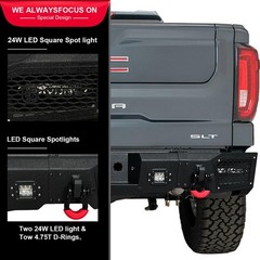 Front Rear Bumper Winch Plate 7LED 4x 4.75T D Rings 19-22 Silverado 1500 Excl LT