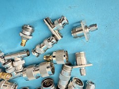 Lot of 29 Mixed RF Coaxial Connectors & Adapters Type N BNC SMA Panel Mount T Us
