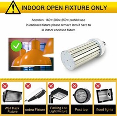 (2-Pack) 300 Watt LED Corn Light E39 Mogul Base High Bay Warehouse Factory Bulb