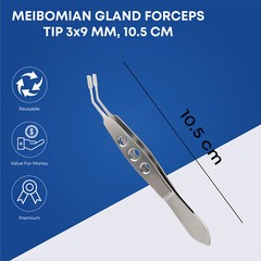 Meibomian Gland Expressor Forceps Tweezer High Precision Meibomian Flap 3x9MM