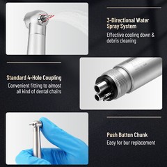 100Pcs eLabPal High Speed Dental Handpiece Air Turbine 4 Holes for NSK PANA MAX