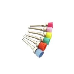 100 PCS Mixed Color Nylon Latch Flat Polishing Polisher Prophy Bowl Dental Brush
