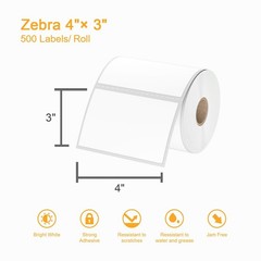 12 Rolls 4″ x 3″ Direct Thermal Label (101mm x 76mm) Multipurpose Shipping Ad…