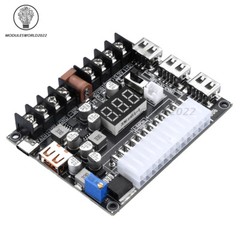 20/24 Pin ATX Power Adapter Board Power Supply Module Adapter Adjustable Voltage