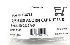 (1) 7/8-9 Stainless Steel Hex Acorn Cap Nuts 18-8 (1 Piece)