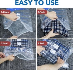 16 Pack Vacuum seal bags for clothing With Coldless Pump, Vacuum Storage Bags…
