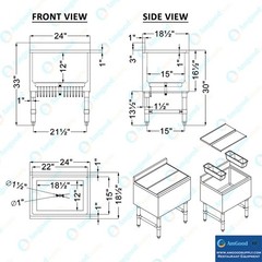 19 in. x 24 in. Stainless Steel Ice Bin With 7-circuit Cast Aluminum Cold Plate