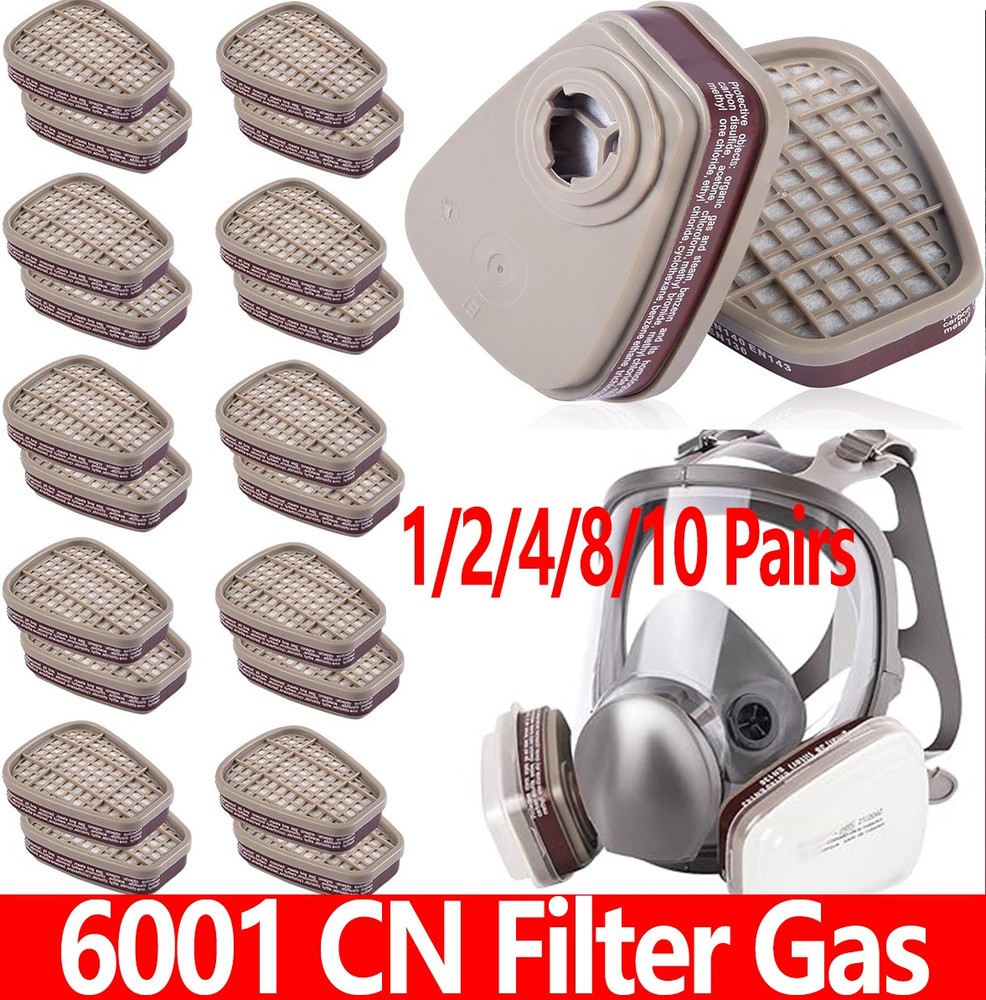 10Pairs 6001cn Organic Vapor Respirator Filter Cartridge For 6800 6200 Gas mask