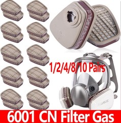 10Pairs 6001cn Organic Vapor Respirator Filter Cartridge For 6800 6200 Gas mask