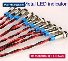 10pcs 6mm 1/4″ LED Metal Indicator Light AC/DC 12-24V Waterproof Signal Lamp …
