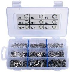 StainlessTown 18-8 Stainless External Star Lock Washer Kit #4 to 1/2″