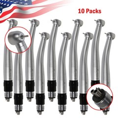 10 PCS NSK Style Dental High Speed Turbine Handpiece with Quick Coupler 4Hole M4