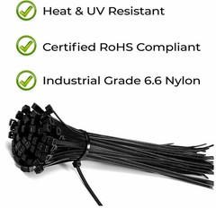 **FREE SHIPPING** – 500Pcs 14″ Heavy-Duty Zip Ties, 75LBS Strength, UV Resistant