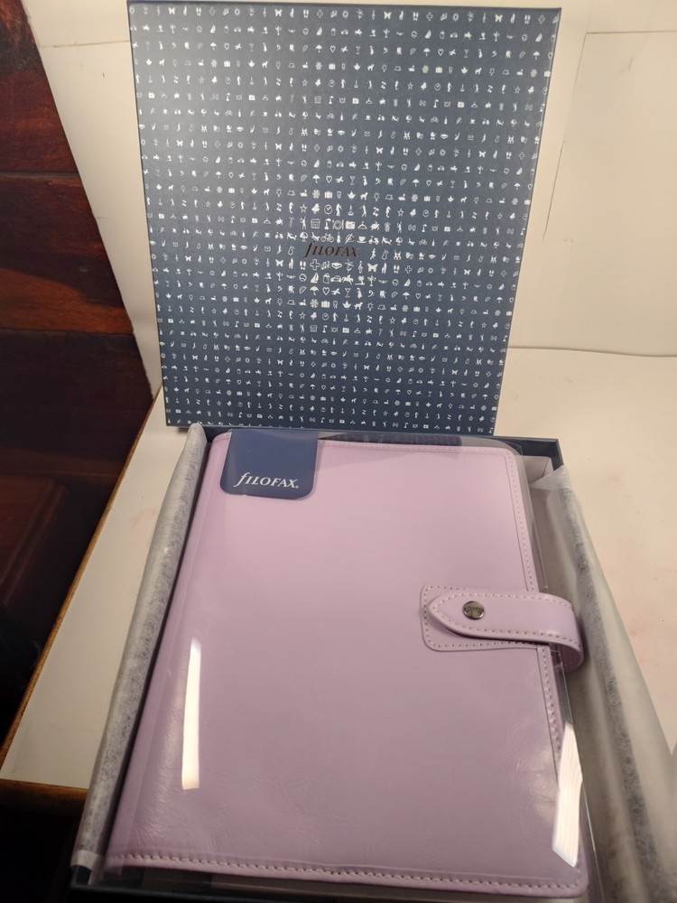 Filofax Malden Mini 6 Hole Pocket Orchid Leather Cover Unused W/ Box From Japan