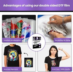 DTF Transfer Film – A4 8.5”x11”50 Sheets Matte Double Sided DTF Film PET Tra…