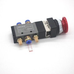 MV-10 Pneumatic Valve 5 Way 2 Position Momentary Mushroom With 6mm Fitting